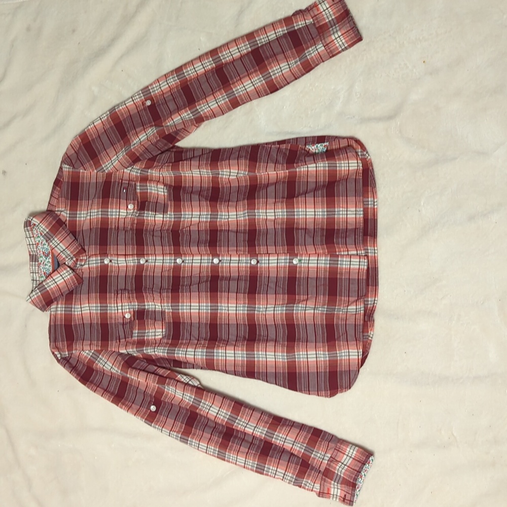 Tommy Hilfiger woman's Multicolor button down plaid shirt size large